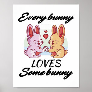 Poster Amante de Casal Cony Heart Peace Páscoa