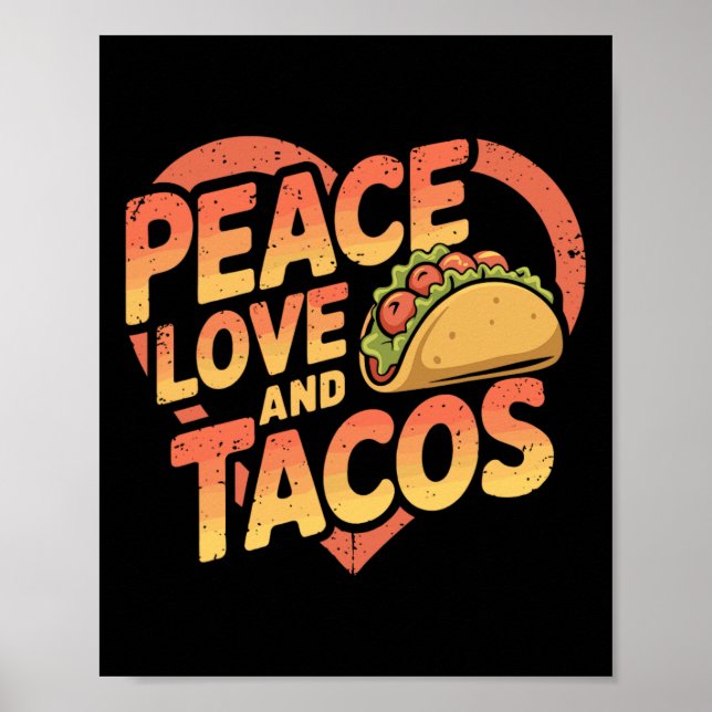 Poster Amante de Comida Mexicana Tacos Engraçados Cinco D (Frente)