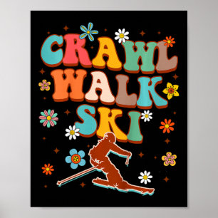 Poster Amante de Esqui Infantil Esporte de Inverno Pelo B