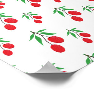 Poster Amante de Fruta Tropical Exótica Árvore de Litchia