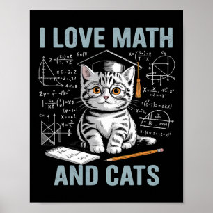 Poster Amante de Gato de Matemática Professor de Matemáti