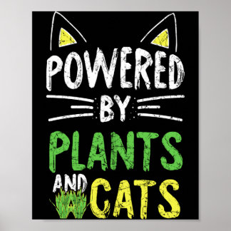Poster Amante de gato engraçado vegetariano alimentado po