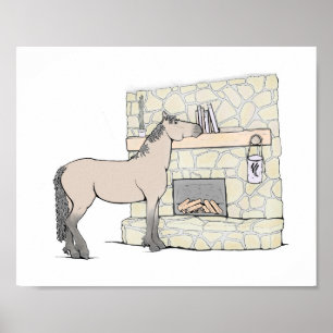 Poster Amante de Livros Cavalo Arte Impressa Decoração
