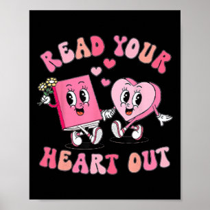 Poster Amante de Livros Engraçados Leia Seu Coração Profe