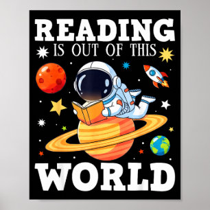 Poster Amante de livros engraçados, ler é fora deste mund