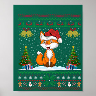 Poster Amante de os animais de raposas Xmas presente no N