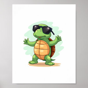 Poster Amante de os animais De Tartaruga Do Mar Dabbing S