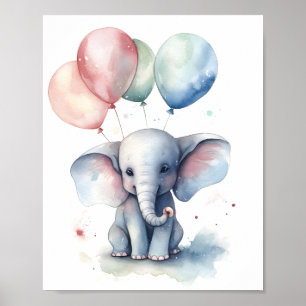 Poster Amante de os animais Watercolor Illustration Cute