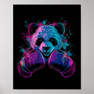Poster Amante de Panda de Boxe Luvas de Boxe Kickboxing E