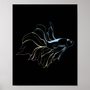 Poster Amante de Peixe Betta Peixe de Combate Siames Aquá
