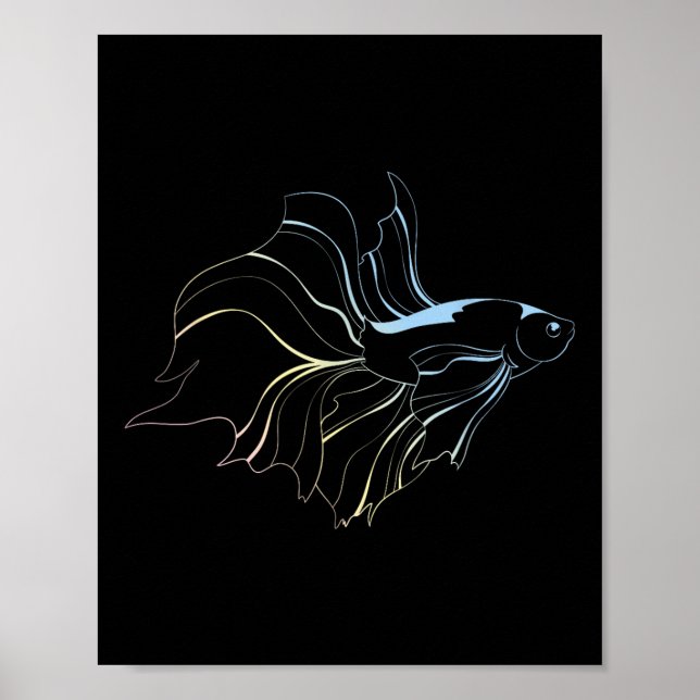 Poster Amante de Peixe Betta Peixe de Combate Siames Aquá (Frente)