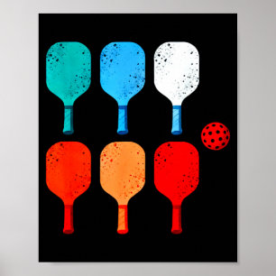 Poster amante de pickleball esporte de remo