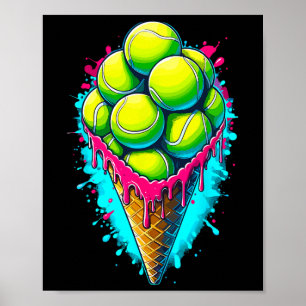Poster Amante de Softball Sorvete Derretendo Softball