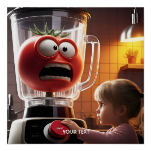 Póster Amante de tomate de garota fantástica