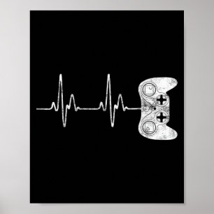 Poster Amante de Video Game Batimento Cardíaco de Jogador