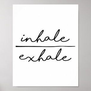 Poster Amante de Yoga Inalar &amp; Exalar Motivação Femin