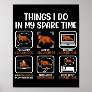 Poster Amante divertido do Groundhog Woodchuck Homens Mul