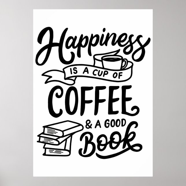 Poster Amante do Café e um Bom Livro (Frente)