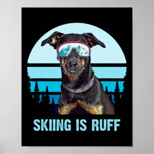 Poster Amante do Cão de Inverno Beauceron é Amante de Ski