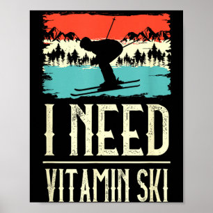 Poster Amante do esqui precisa de vitaminas esporte de in