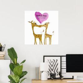 Poster Amantes Adoráveis da Girafa
