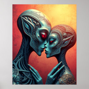 Poster Amantes Alienigenas Ficção Científica