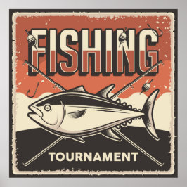 Poster amantes da pesca de retro-safra legal