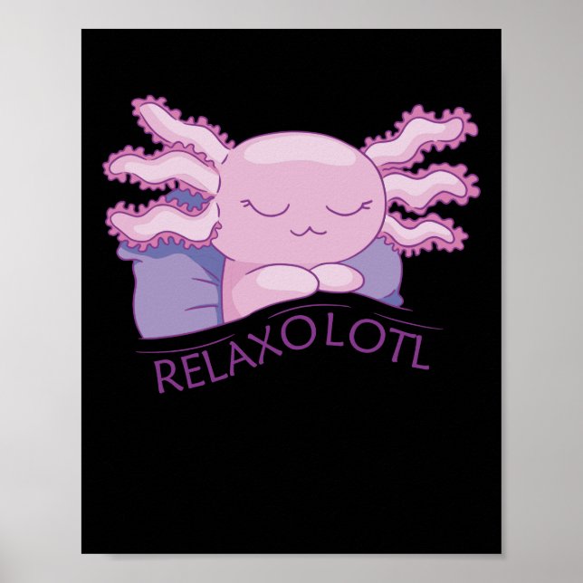 Poster Amantes De Axolotl Relaxolotl, Animais Cujos Relax (Frente)
