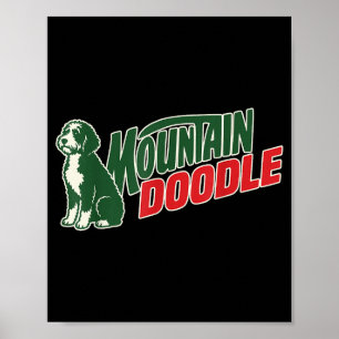 Poster Amantes de cães doodle da montanha vintage retrô a
