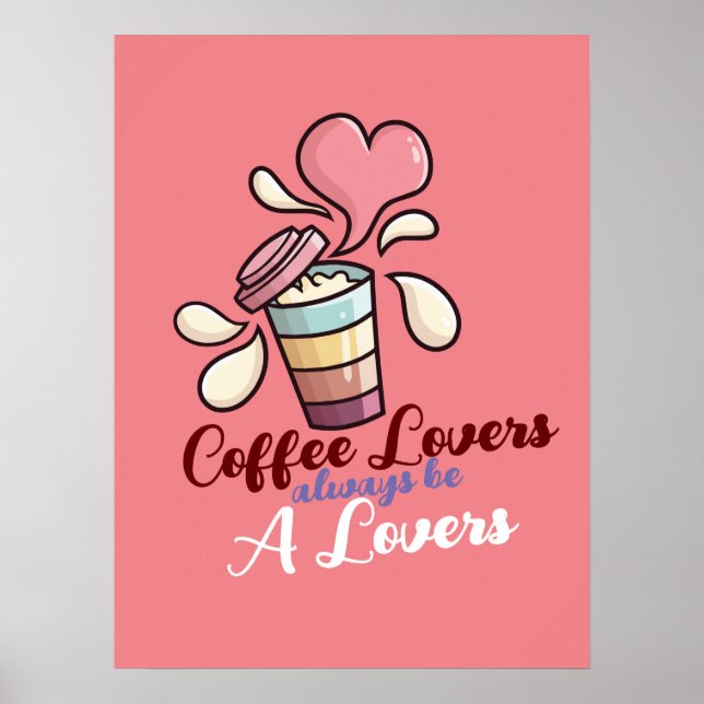 Poster Amantes de café personalizáveis (Frente)