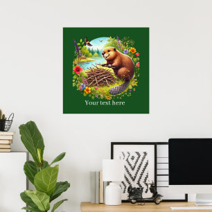 Poster Amantes de castor de corte personalizáveis