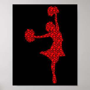 Poster Amantes de Cheerleading Corações de São Valentão A