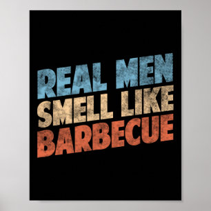 Poster Amantes de Churrasco Engraçados Homens de Verdade