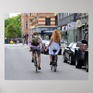 Póster Amantes de Copenhaga em bicicletas