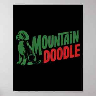 Poster Amantes de Doodle Dog de Volta à Montanha Retro Ao