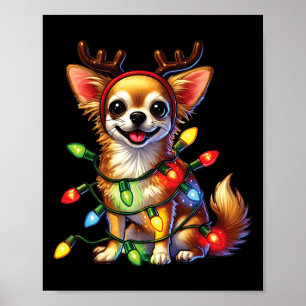 Poster Amantes de os animais Pet Chihuahua Dogs Reindeer 