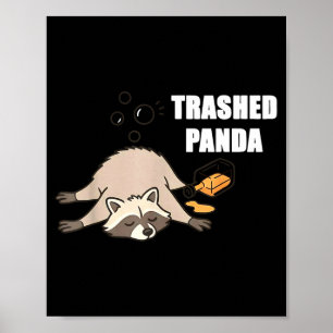 Poster Amantes de Panda Bêbado Esquilo Bagunçado Engraçad
