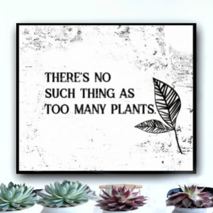 Poster amantes de plantas divertidas citam artes pretas e