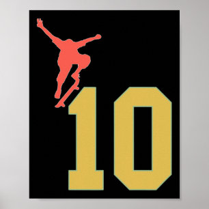 Poster Amantes de Skateboard de 10 Anos de Idade Aniversá