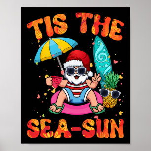 Poster Amantes de Verão de Julho Praia Santa Tis O Mar-so