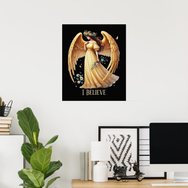 Poster Amantes do Anjo Bonito personalizáveis (Escritório em casa)