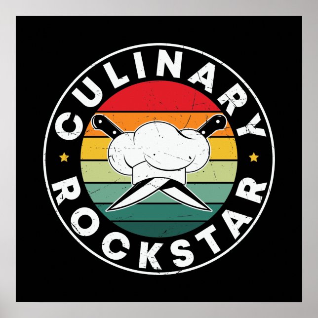 Poster Amantes do cozinhar de arte culinário Rockstar (Frente)