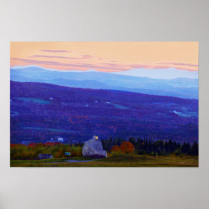 Póster Amantes em Sentinel Rock em Sunset, Vermont