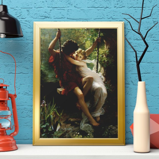 Póster Amantes em um Swing. Primavera por Pierre Auguste  (Criador carregado)