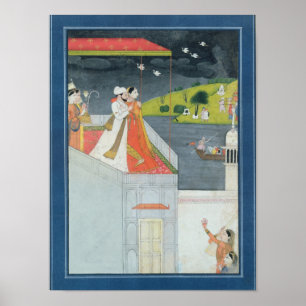 Poster Amantes em um terraço, c.1780-1800