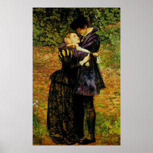 Póster Amantes huguenotes no dia de Bartholonew do santo