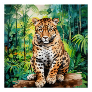 Póster Amantes legais de leopardos da selva