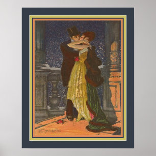 Poster "Amantes no balcão" por Achille Mauzan