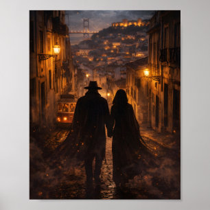 Poster Amantes Sombrios em Lisboa – Romântico Misterioso 