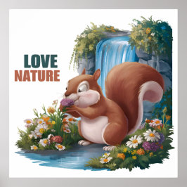 Poster Amar a Natureza, Esquilo Engraçado